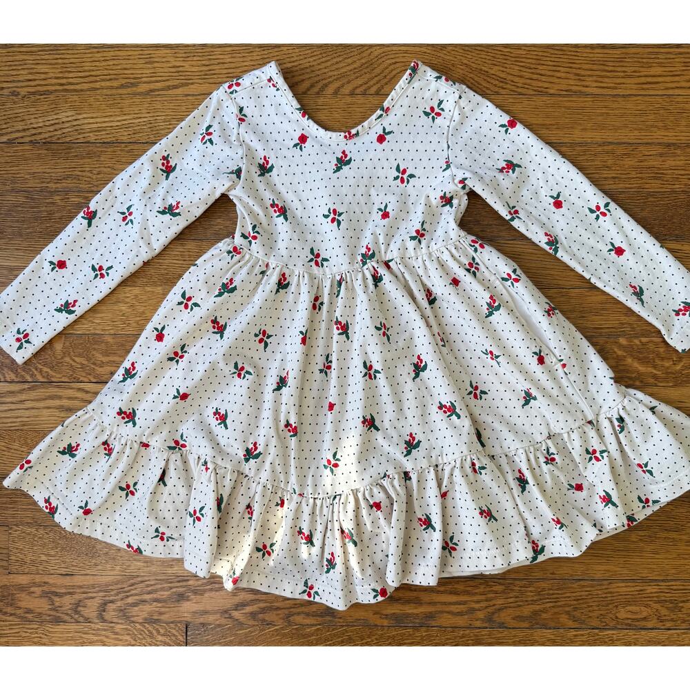 Hanna Andersson Girls' Cream Holiday Dress Size 4